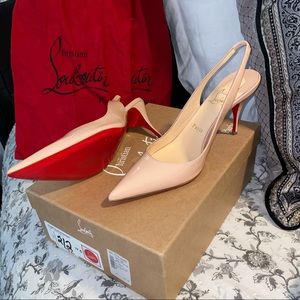 Christian Louboutin Clare Sling 80 in Patent Leather 37.5 Authentic